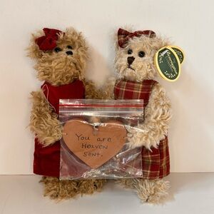 Bearington Collection “Sweet Blessings” Bear Pair Heart Gift Twin Teddy Bears